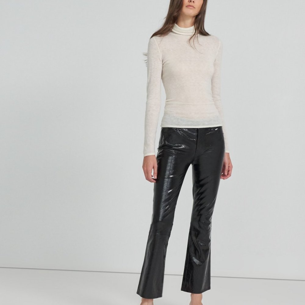 J Brand Franky High Rise  Boot Cut Black Patent